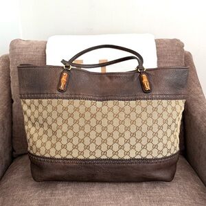 Authentic Gucci GG Canvas Laidback Crafty Tote bag bag brown monogram canvas